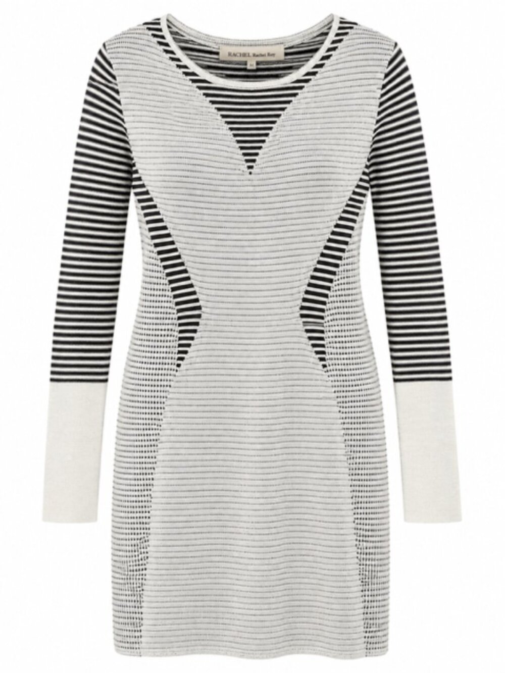 Rachel Rachel Roy Black White Stripe Knit Dress Size L Open Knit Cami Mod